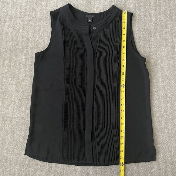 Ann Taylor Shirt Womens Small Black Sleeveless Blouse Thin Lightweight Top - Picture 6 of 7